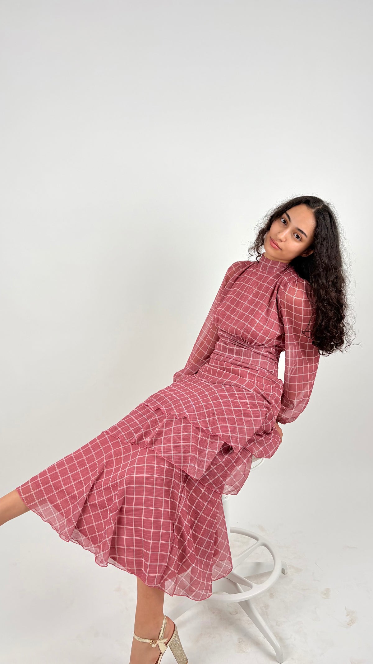 Vestido Viretta Rosa Empolvado