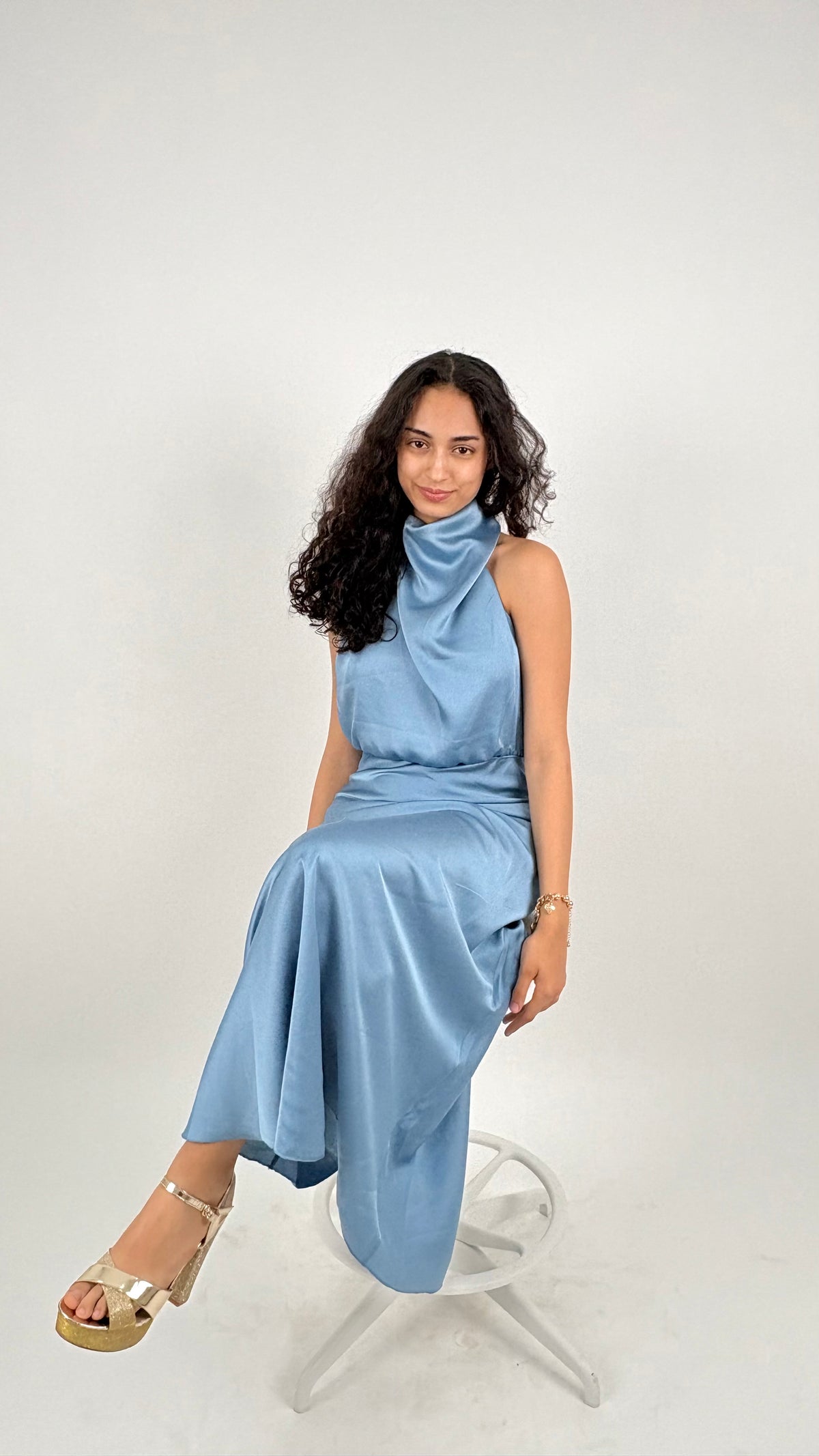 Vestido Celina Azul Acero