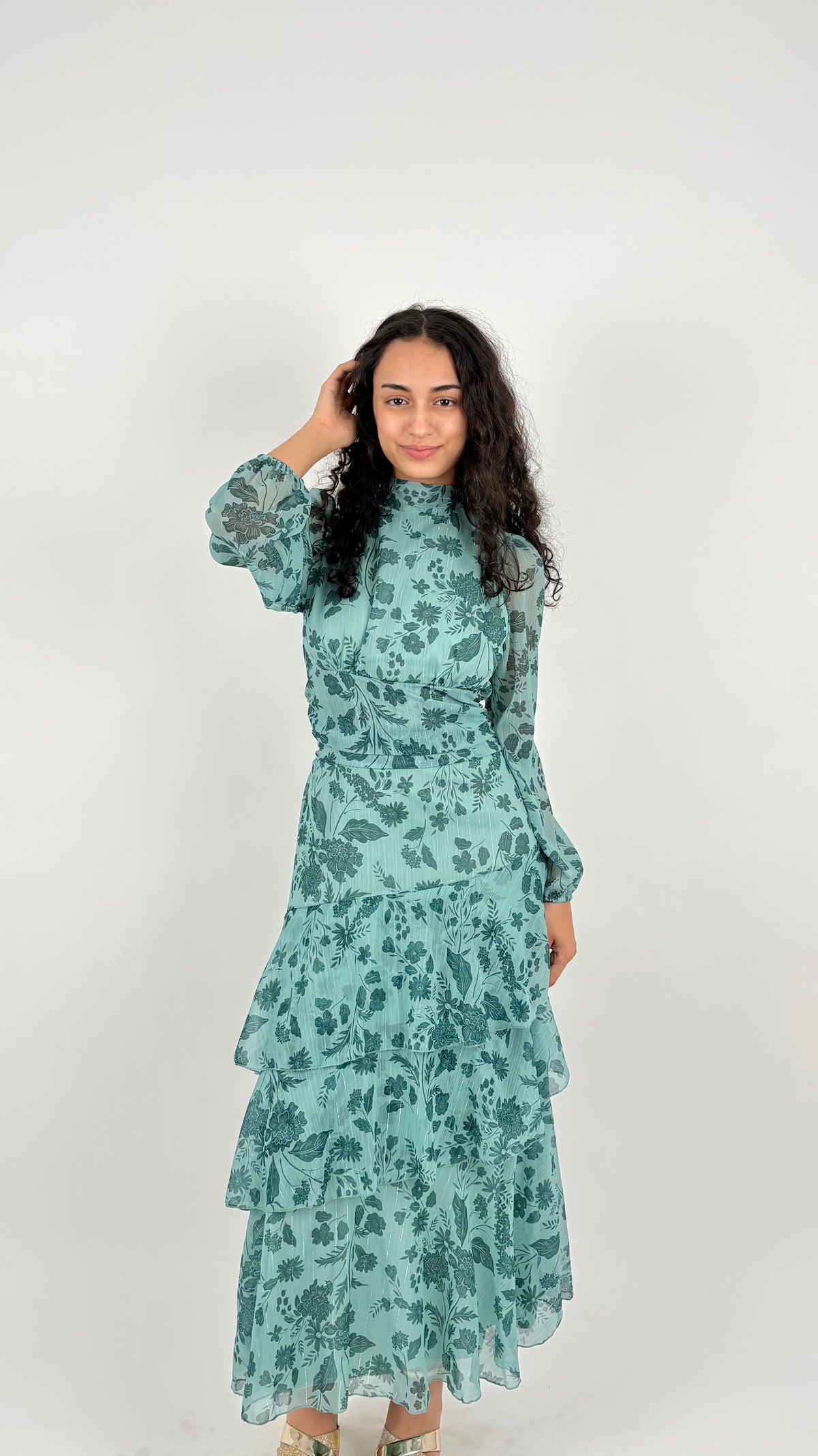Vestido Viretta Azul Turquesa