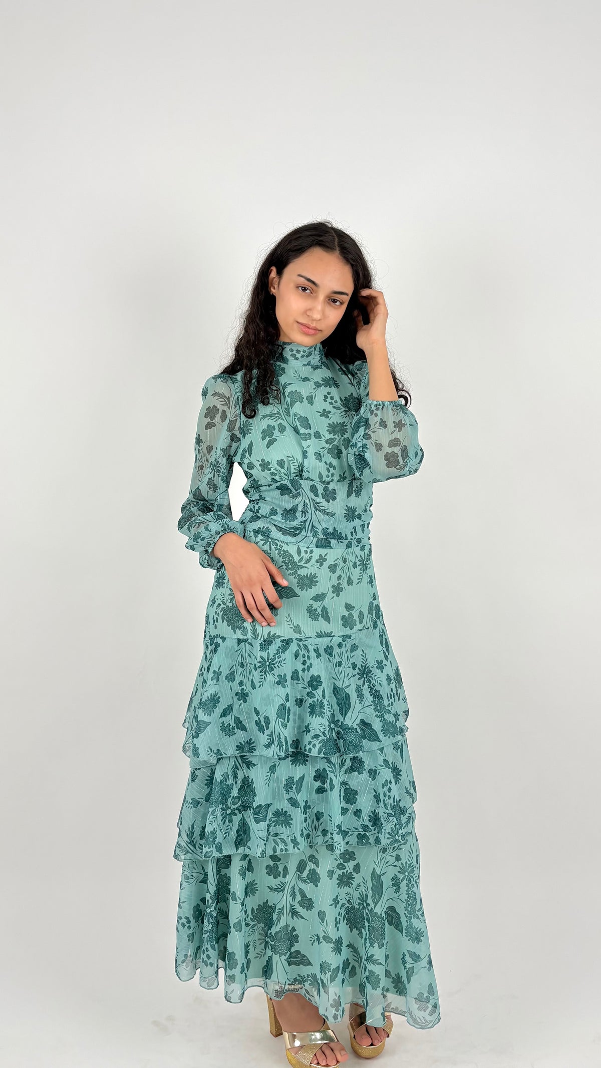 Vestido Viretta Azul Turquesa