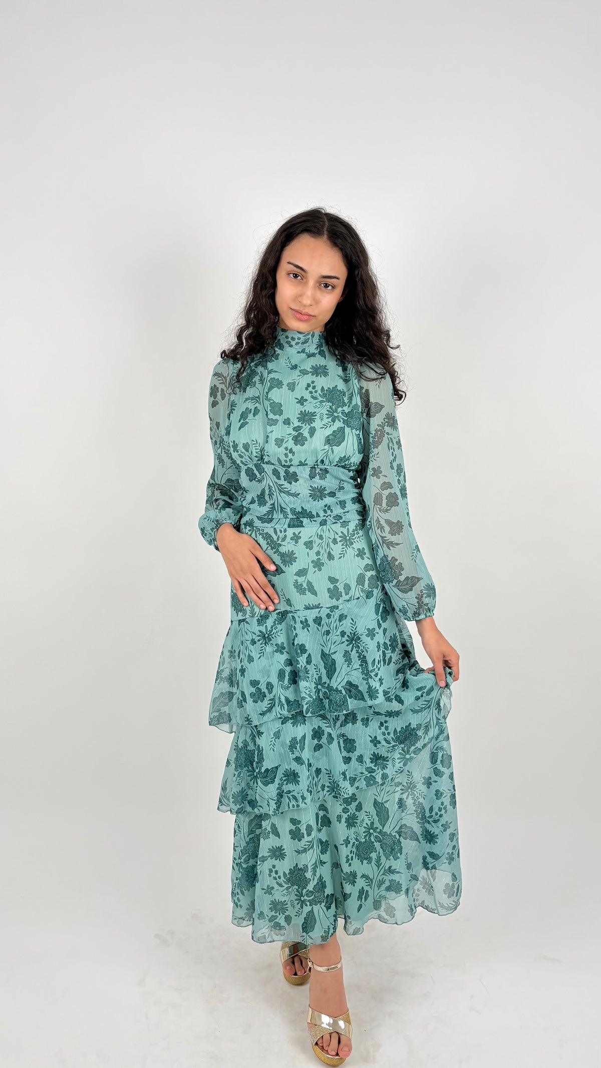 Vestido Viretta Azul Turquesa