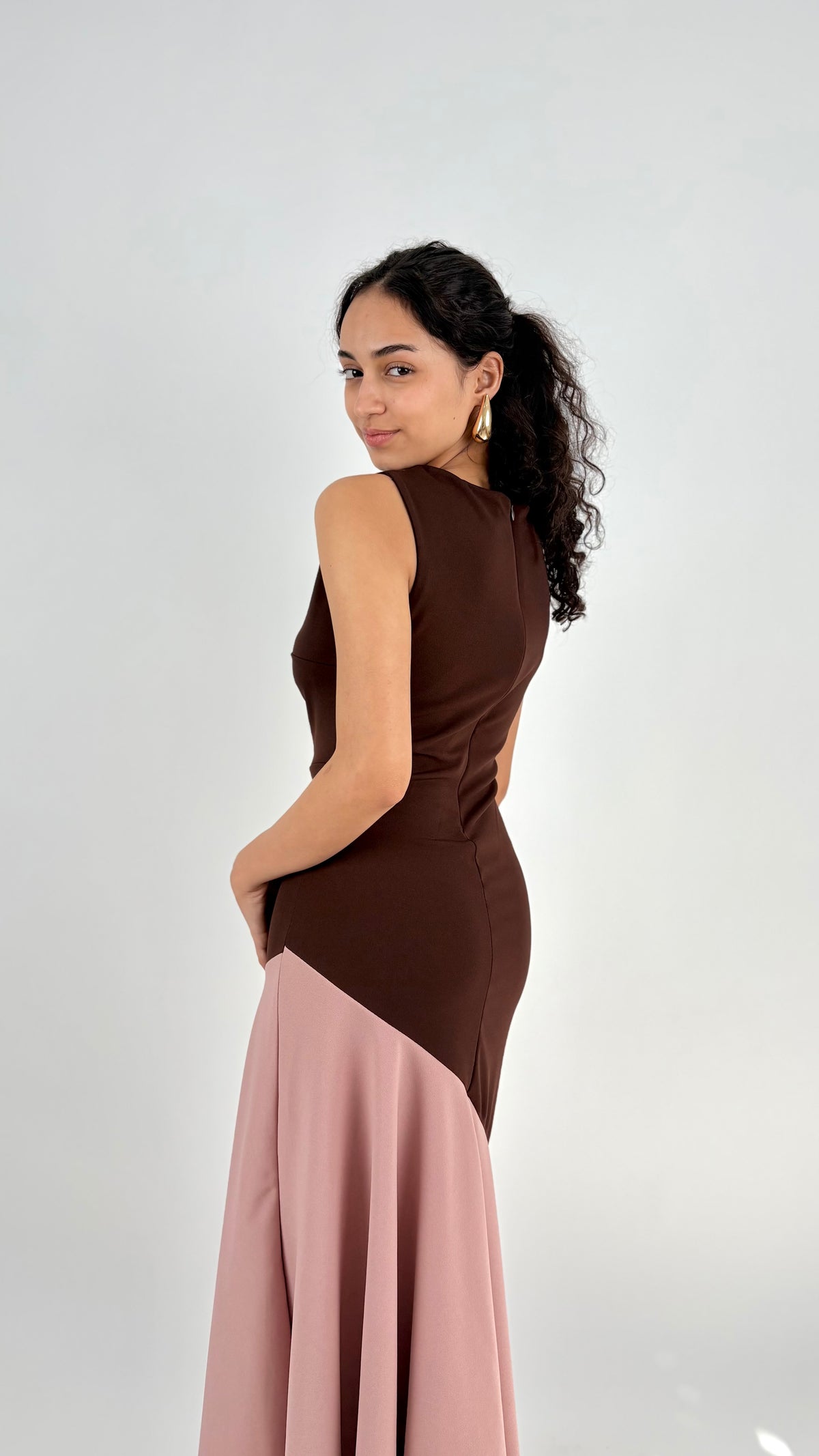 Vestido Aveline Marrón/Rosa