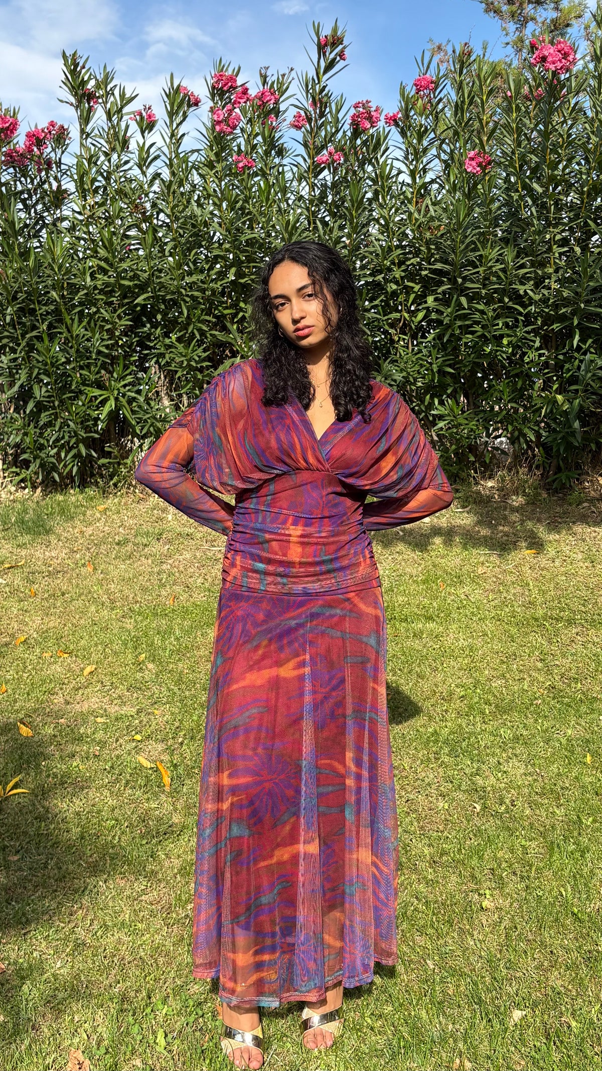 Vestido Auralis Burdeos Multicolor