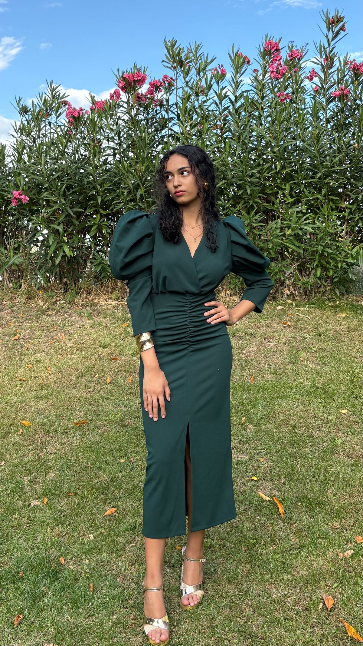 Vestido Elnor Verde Botella