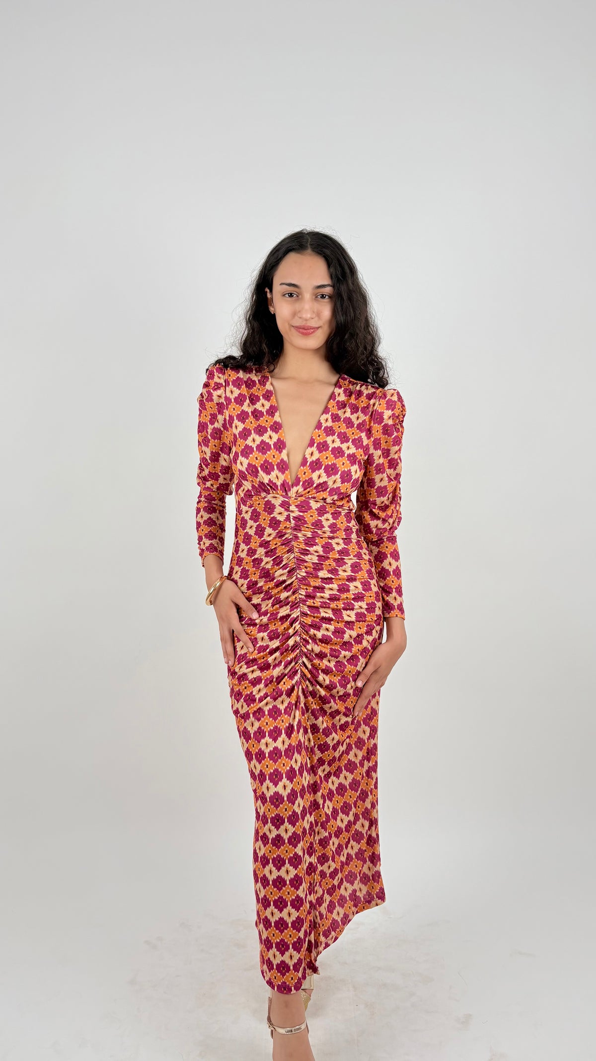 Vestido Cavella Naranja/Buganvilla