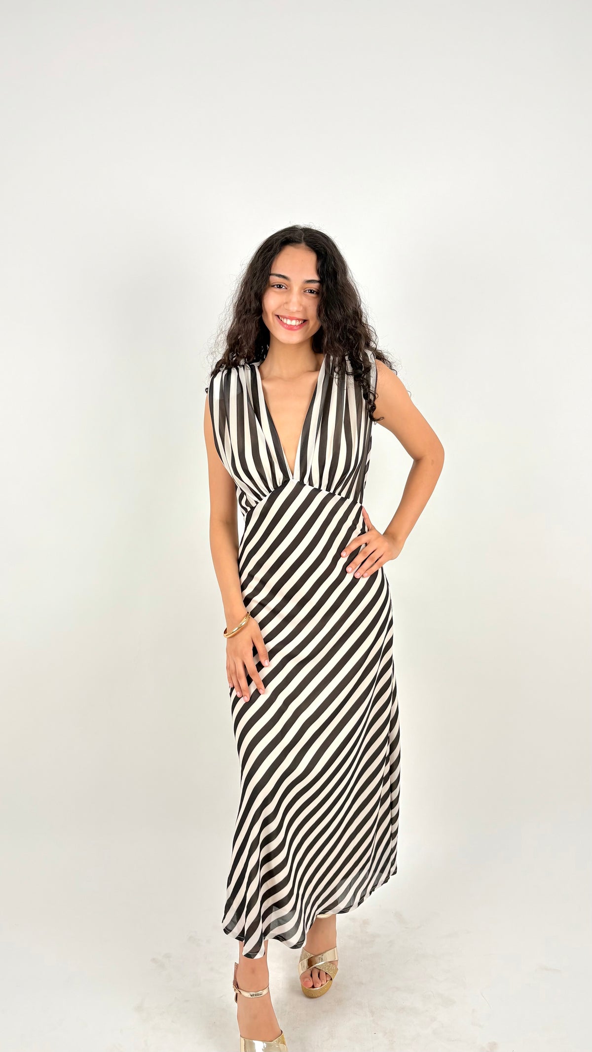 Vestido Marena Blanco/Negro