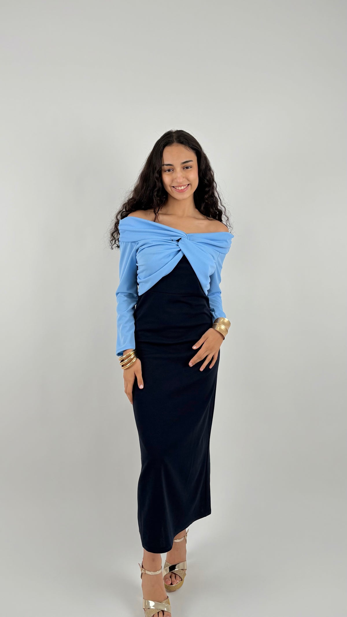 Vestido Vesna Azul Bicolor