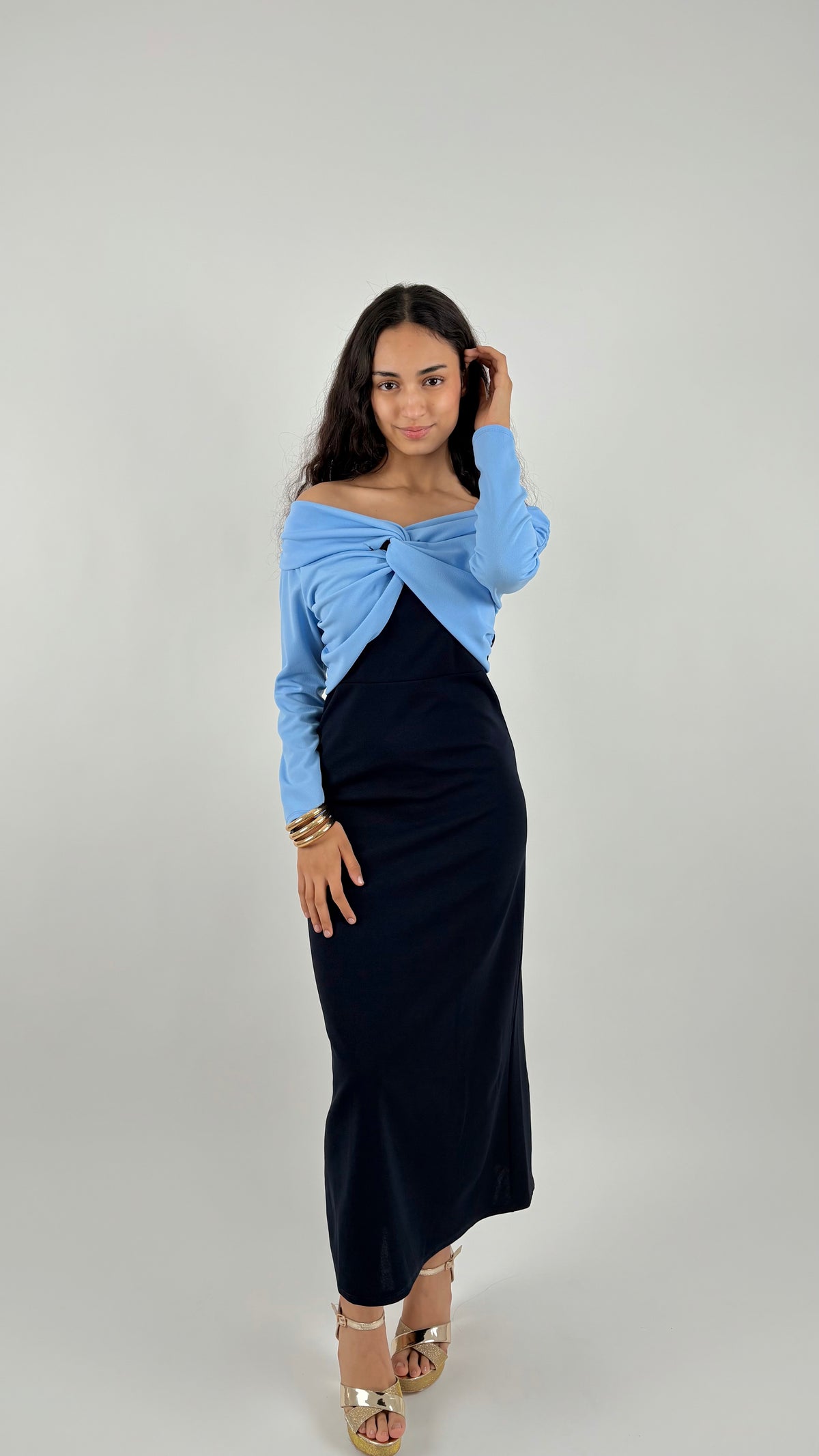 Vestido Vesna Azul Bicolor