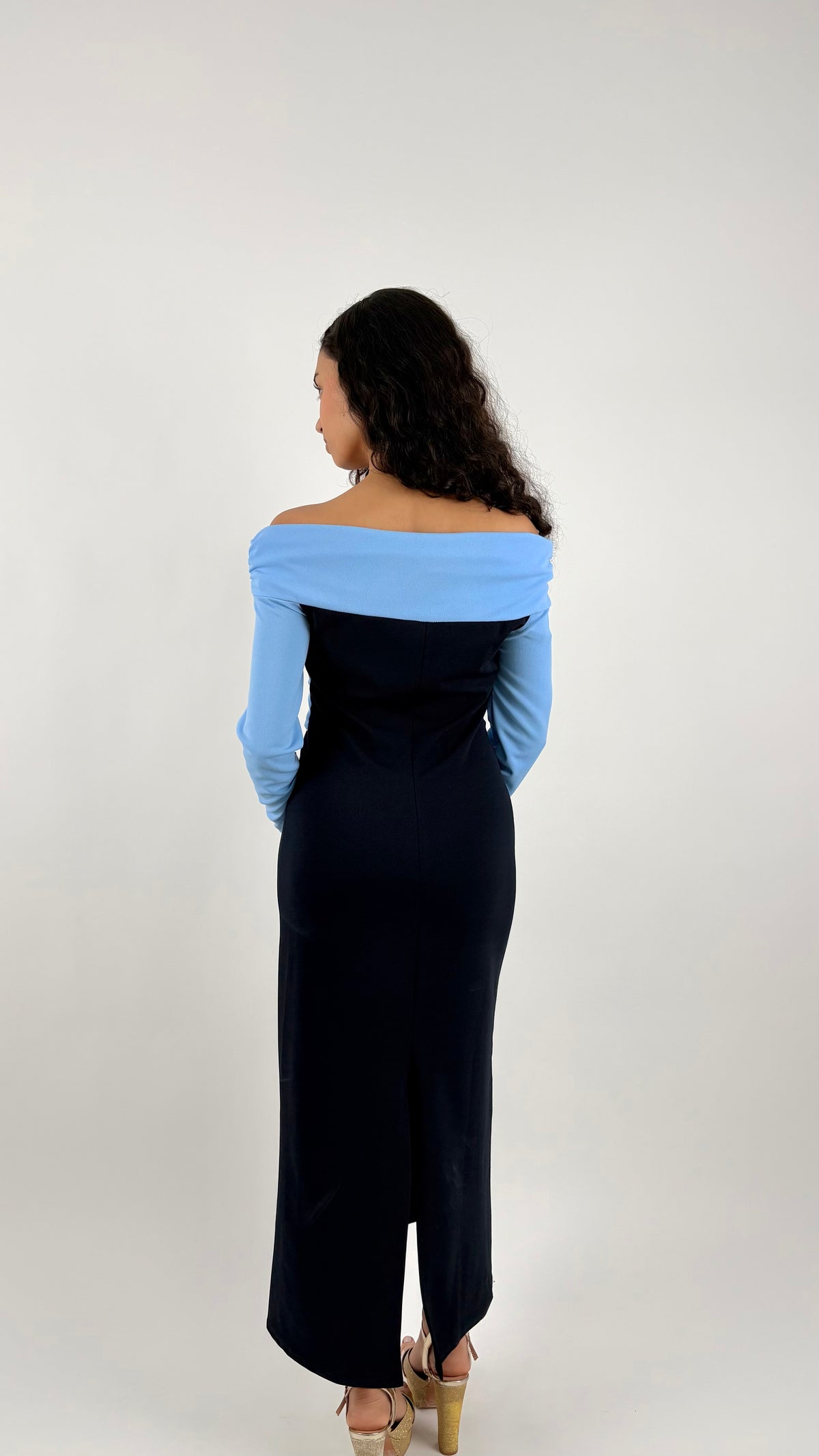 Vestido Vesna Azul Bicolor