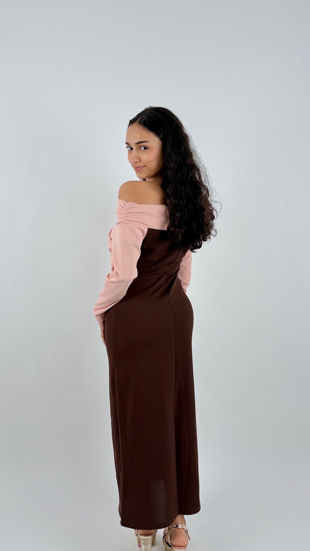 Vestido Vesna Rosa/Marrón