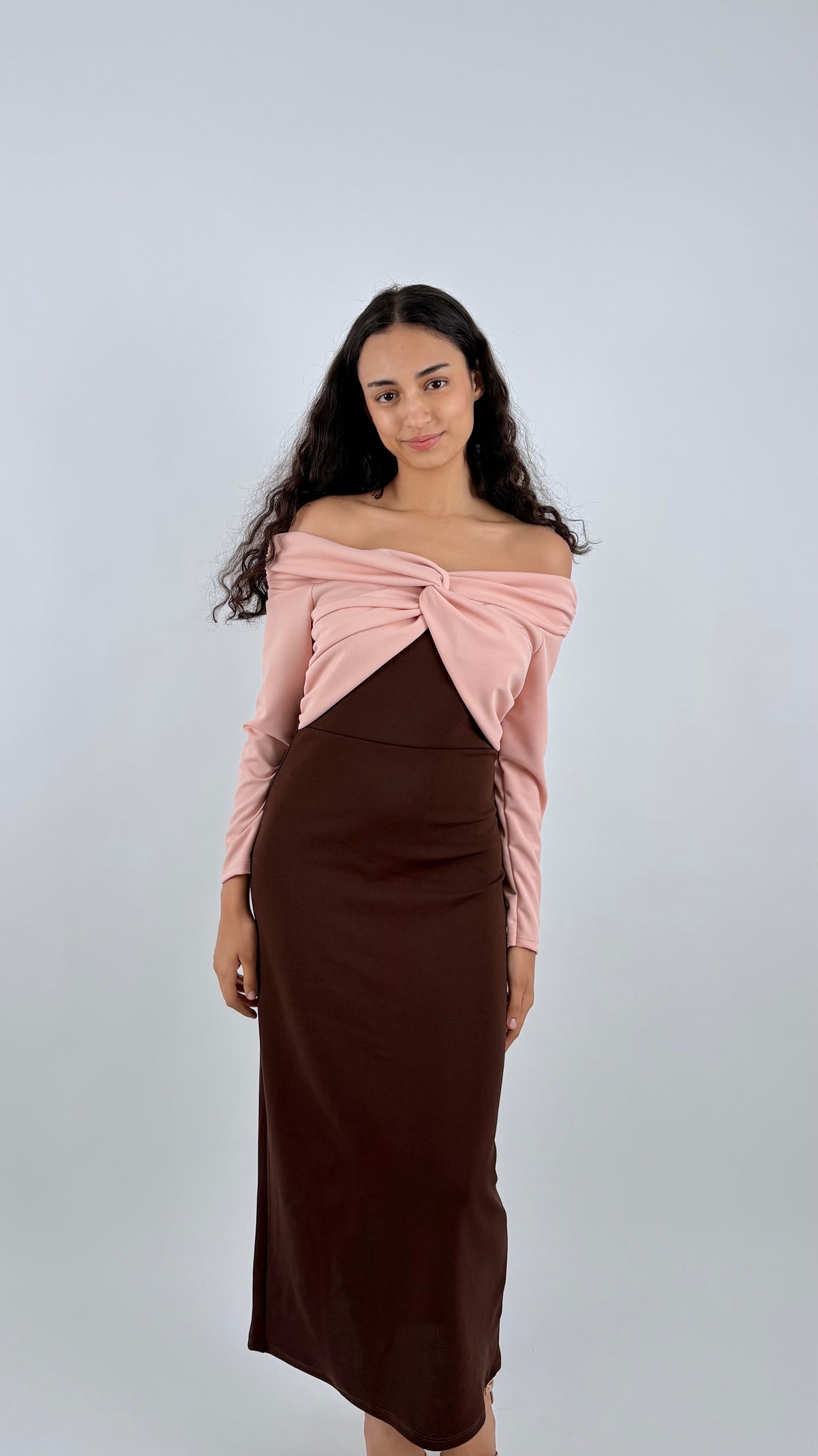 Vestido Vesna Rosa/Marrón
