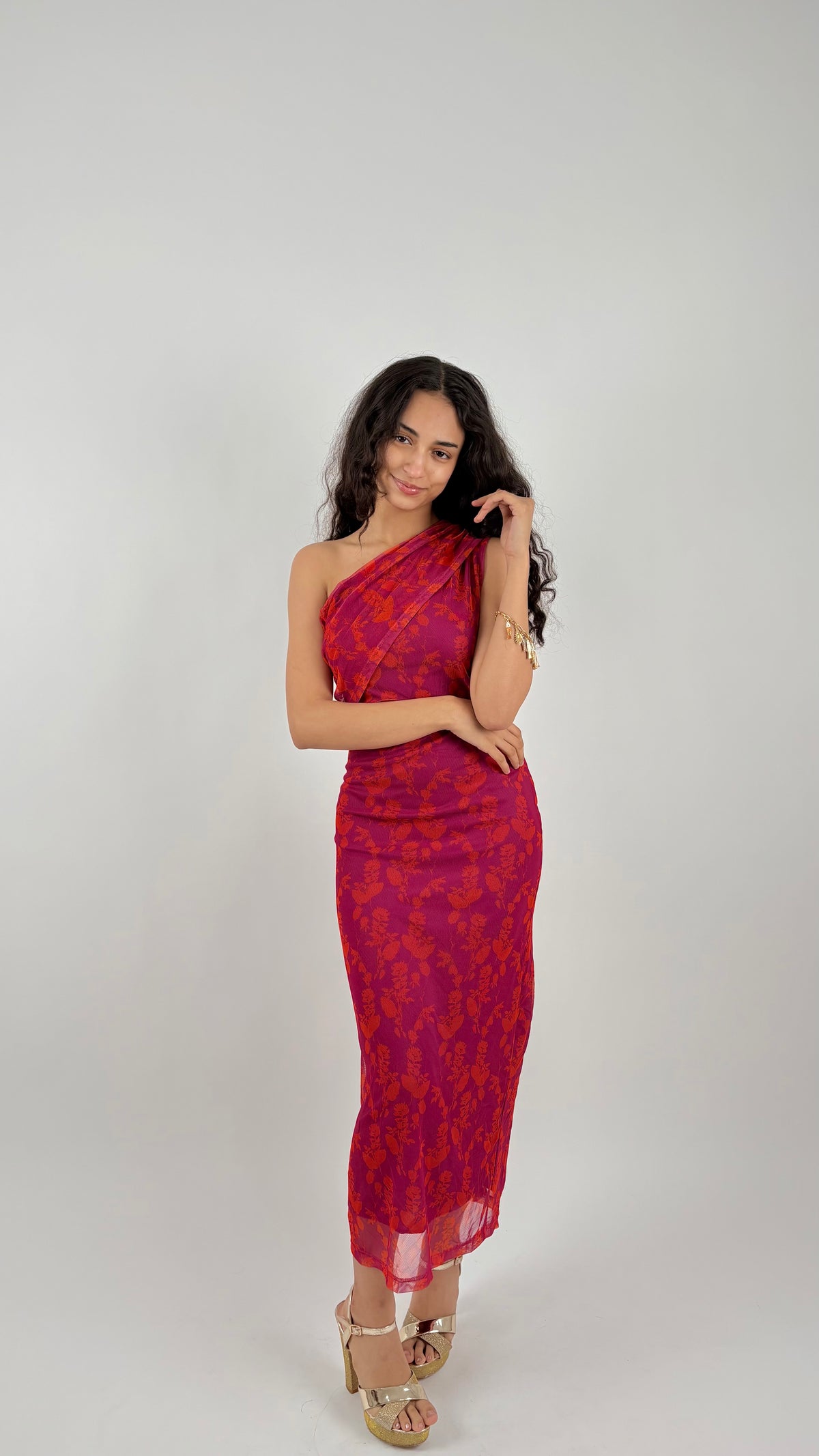 Vestido Célie Buganvilla/Naranja
