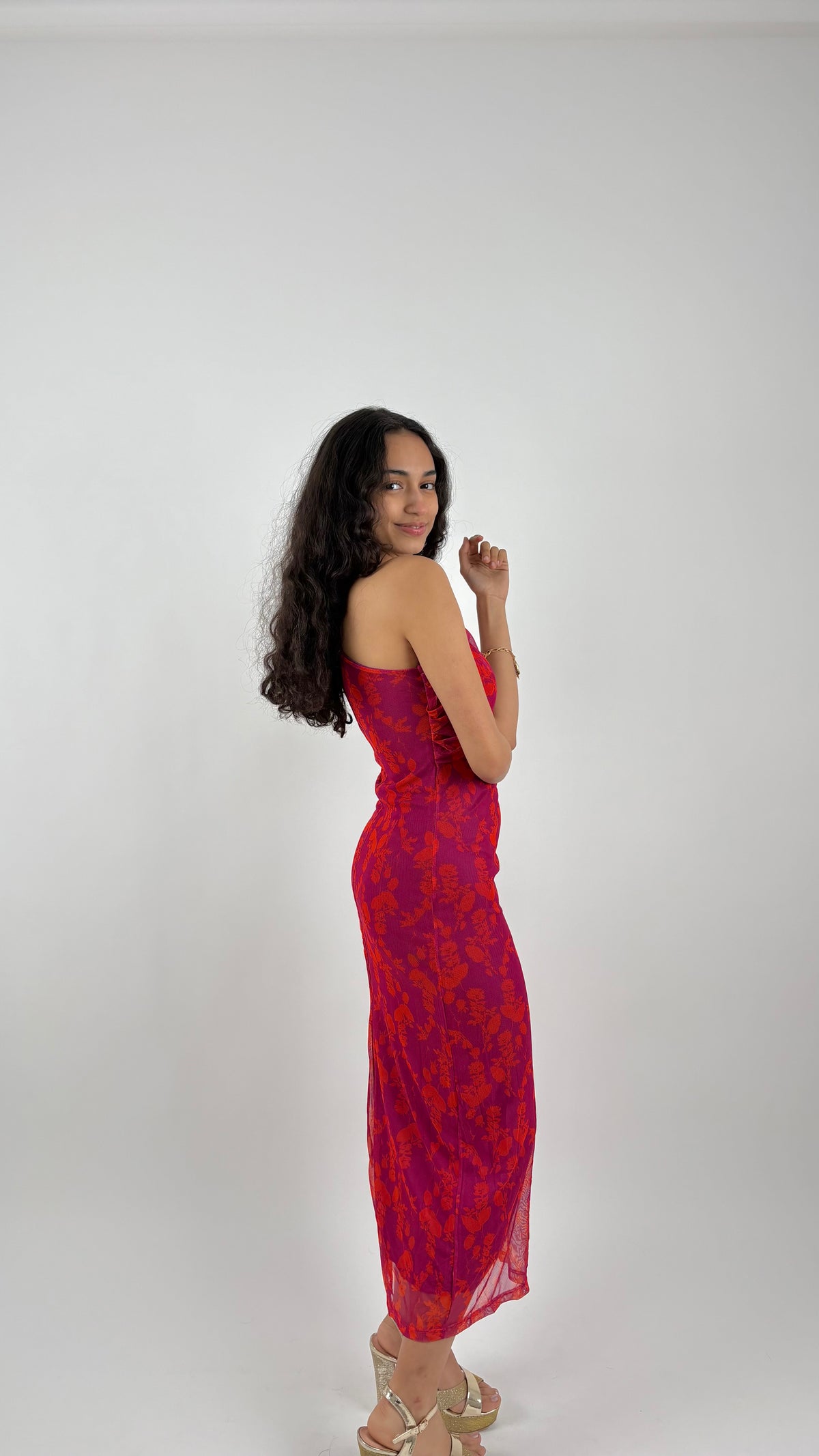 Vestido Célie Buganvilla/Naranja