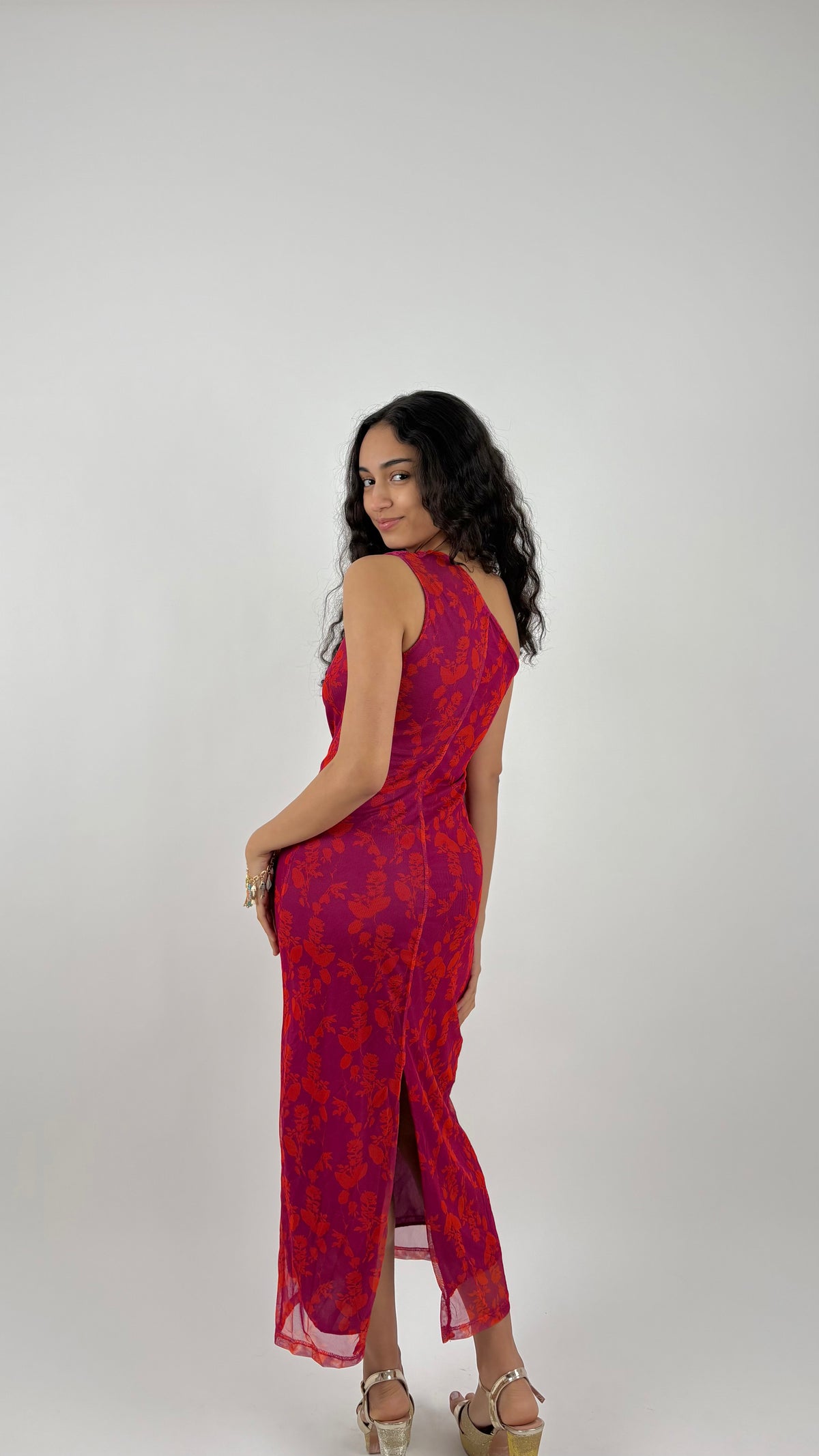 Vestido Célie Buganvilla/Naranja