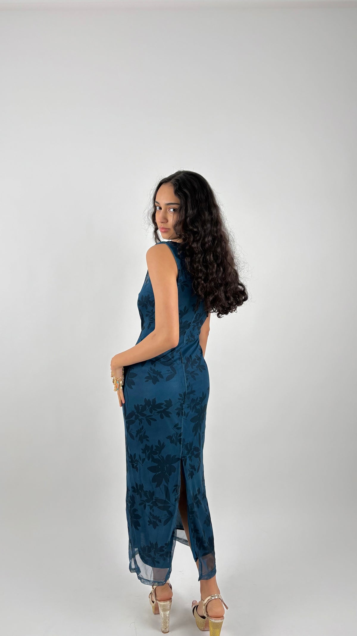 Vestido Célie Azul Petróleo