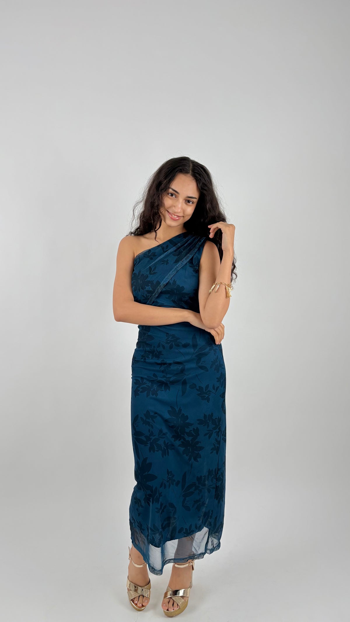 Vestido Célie Azul Petróleo